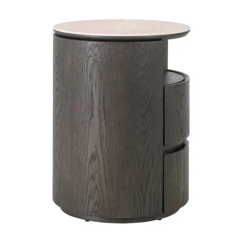 Table de chevet Nando marron 2 tiroirs Richmond Interiors — vue 3