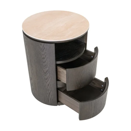Table de chevet Nando marron 2 tiroirs Richmond Interiors — vue 6