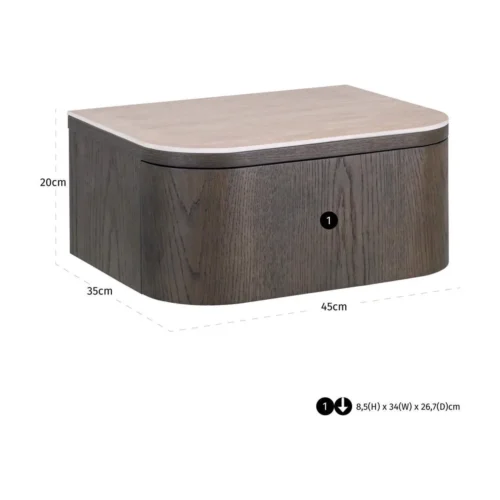 Table de chevet Nando marron murale Richmond Interiors — vue 9
