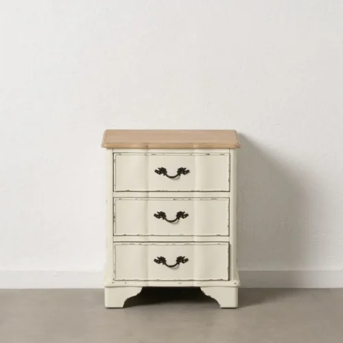 Table de chevet naturel-crème pieds bas Ixia 50 cm