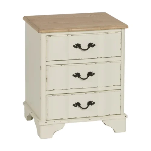 Table de chevet naturel-crème pieds bas Ixia 50 cm — vue 3