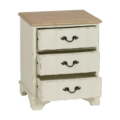 Table de chevet naturel-crème pieds bas Ixia 50 cm — vue 4
