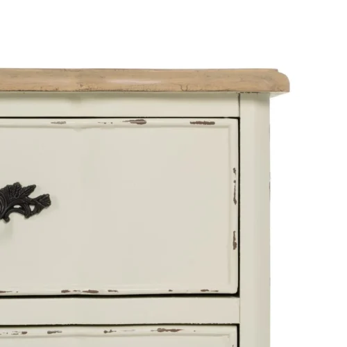 Table de chevet naturel-crème pieds bas Ixia 50 cm — vue 6