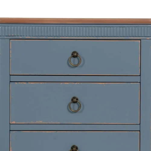 Table de chevet naturel et bleu Ixia 50 cm — vue 6