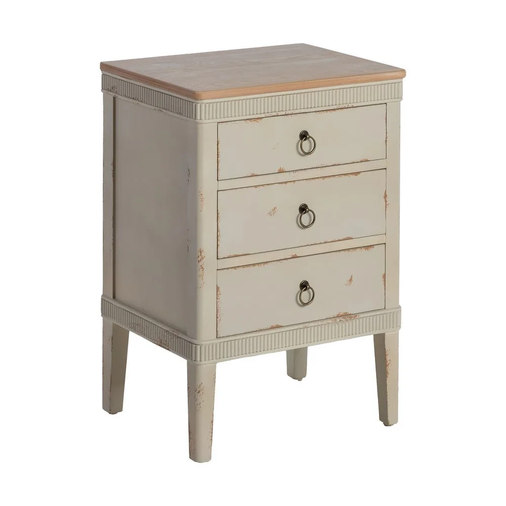 Table de chevet naturel et crème Ixia 50 cm