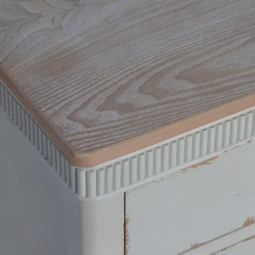 Table de chevet naturel et crème Ixia 50 cm — vue 2