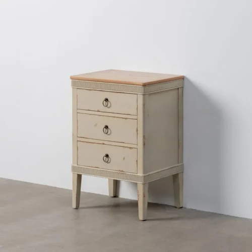 Table de chevet naturel et crème Ixia 50 cm — vue 8