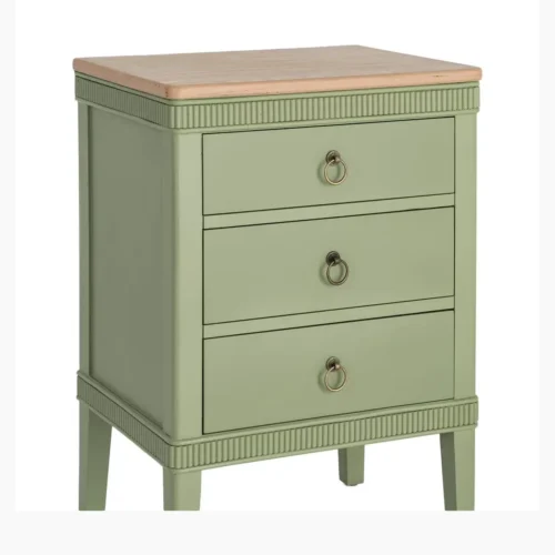 Table de chevet naturel et vert Ixia 50 cm