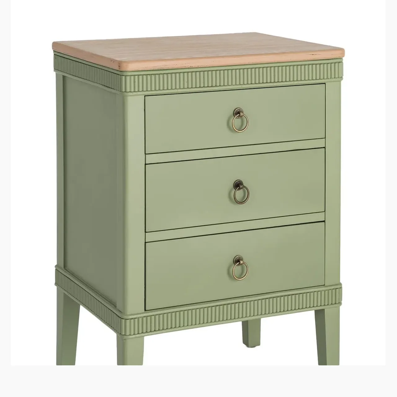 Table de chevet naturel et vert Ixia 50 cm