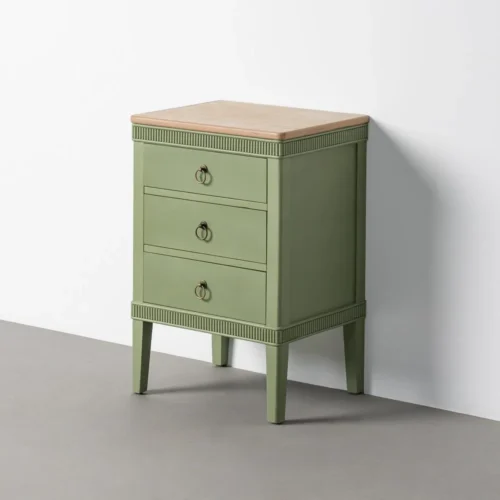 Table de chevet naturel et vert Ixia 50 cm — vue 2