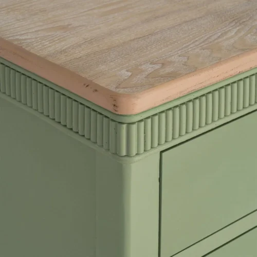 Table de chevet naturel et vert Ixia 50 cm — vue 3