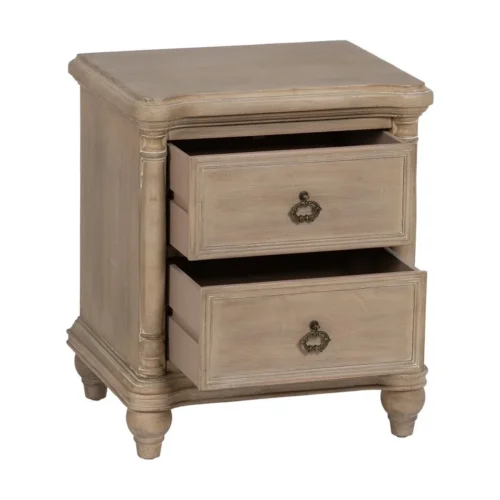 Table de chevet naturel pieds bas Ixia 48 cm — vue 4