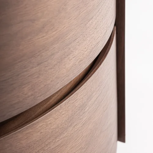 Table de chevet Stuetta chêne et pierre frittée blanche Vical Home — vue 6
