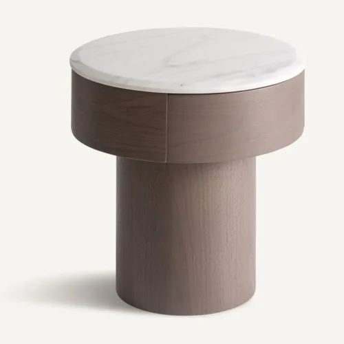 Table de chevet Stuetta wengé et marbre Vical Home — vue 2