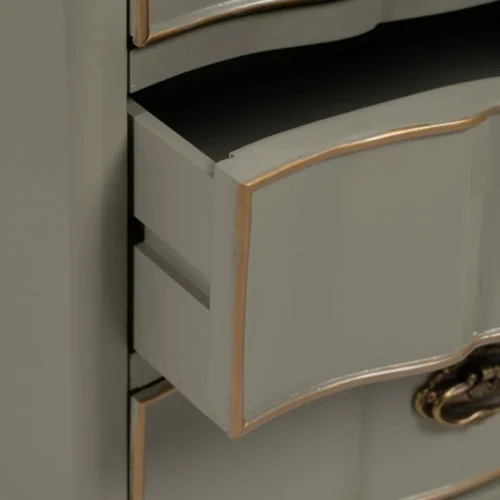 Table de chevet taupe 3 tiroirs Ixia 50 cm — vue 6