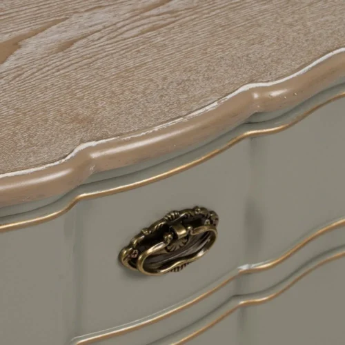 Table de chevet taupe 3 tiroirs Ixia 50 cm — vue 8