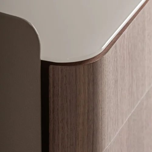 Table de chevet Vizille noyer et beige Vical Home — vue 4