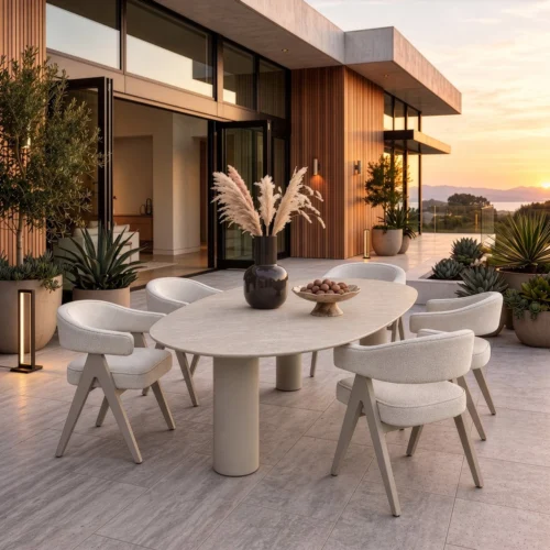 Table de jardin Jabali beige Richmond Interiors — vue 10