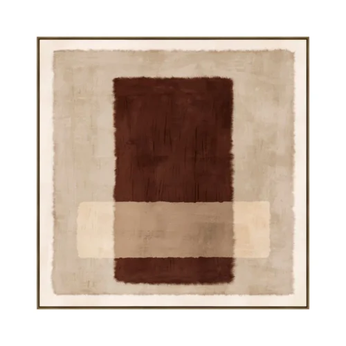 Tableau abstrait aubergine peint à la main sur lin Ixia 90 × 90 cm