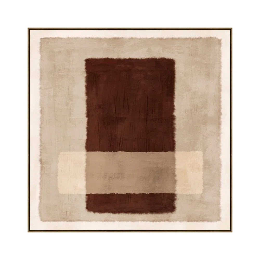 Tableau abstrait aubergine peint à la main sur lin Ixia 90 × 90 cm