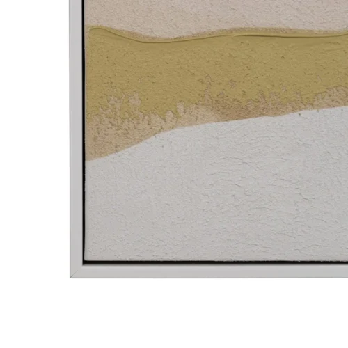 Tableau abstrait ondulations beige et doré Ixia 80 × 100 cm — vue 3