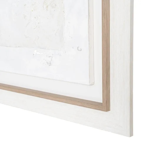 Tableau abstrait peint à la main crème et blanc Ixia 112 × 162 cm — vue 6
