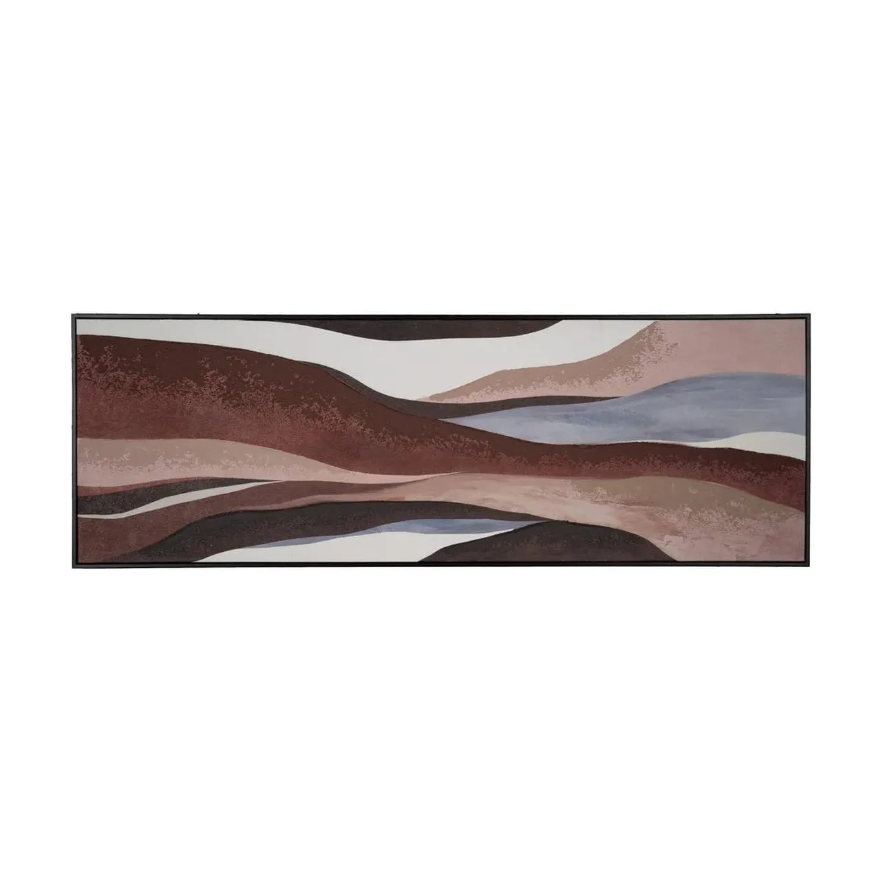 Tableau abstrait vagues prune et bordeaux Ixia 150 × 50 cm