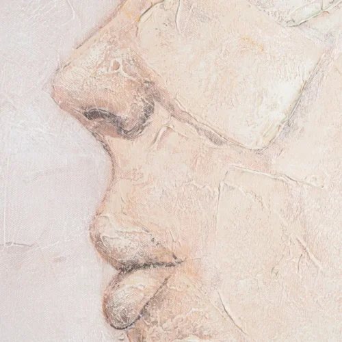 Tableau buste de femme peint à la main rose poudré Ixia 110 × 160 cm — vue 2