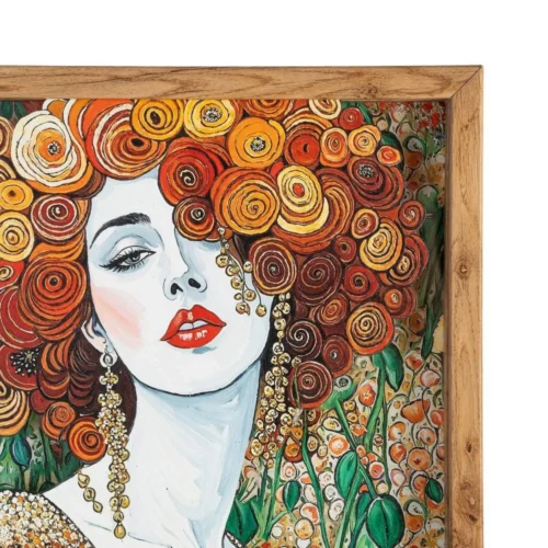 Tableau femme aux fleurs rouges impression sur verre Ixia 43 × 63 cm — vue 2