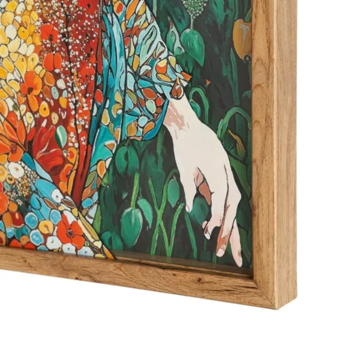 Tableau femme aux fleurs rouges impression sur verre Ixia 43 × 63 cm — vue 3