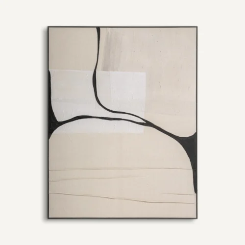 Tableau Kai toile beige et pin noir Vical Home