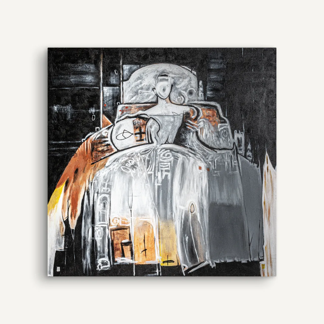 Tableau Menina tons foncés 195 x 195 Vical Home