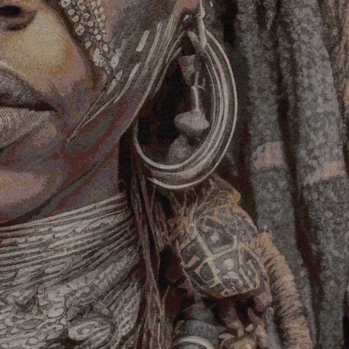 Tableau portrait africain imprimé sur textile Ixia 133 × 180 cm — vue 3