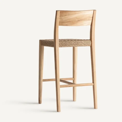 Tabouret Caen teck et corde beige 95 cm Vical Home — vue 4