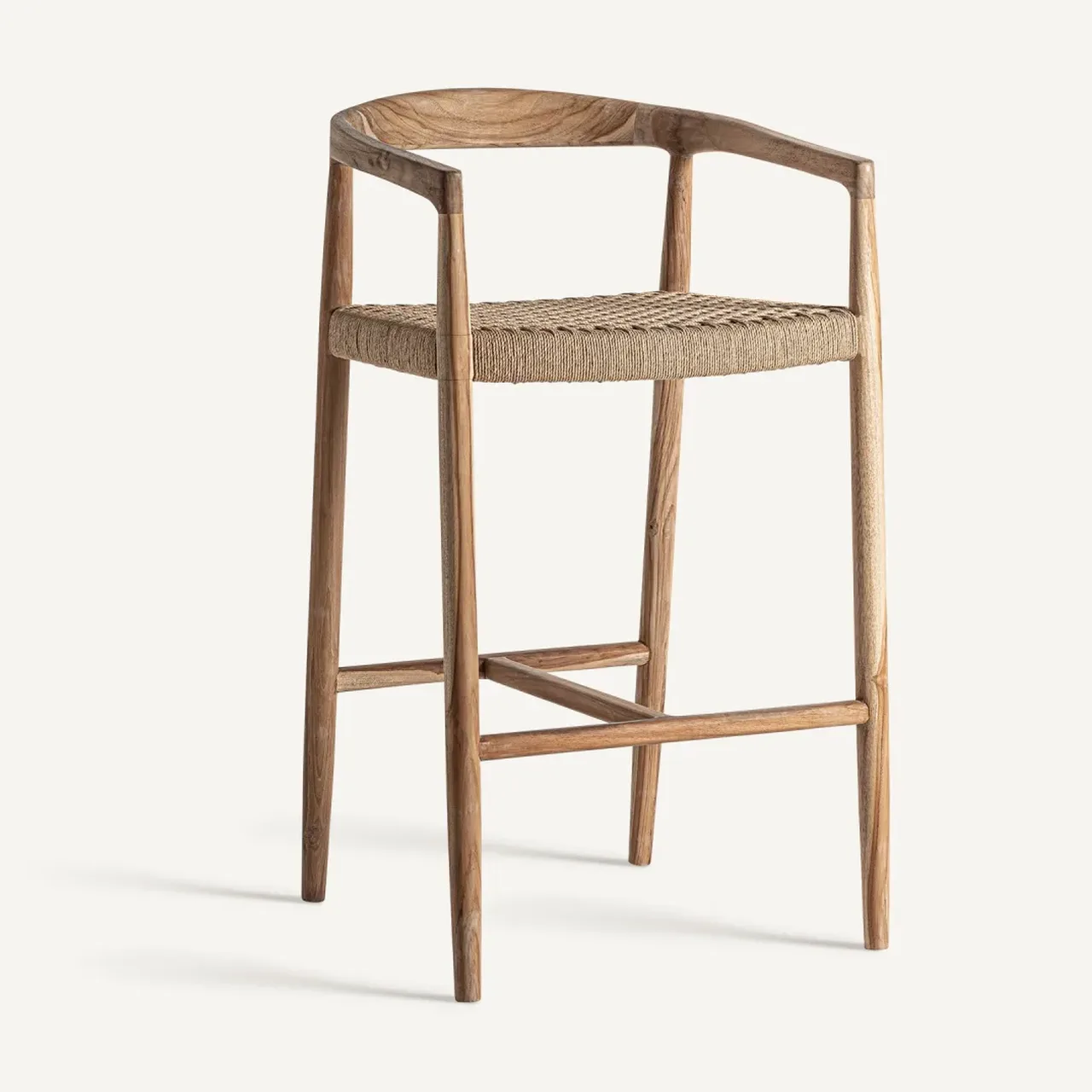 Tabouret Caen teck et fibre naturelle 101 cm Vical Home