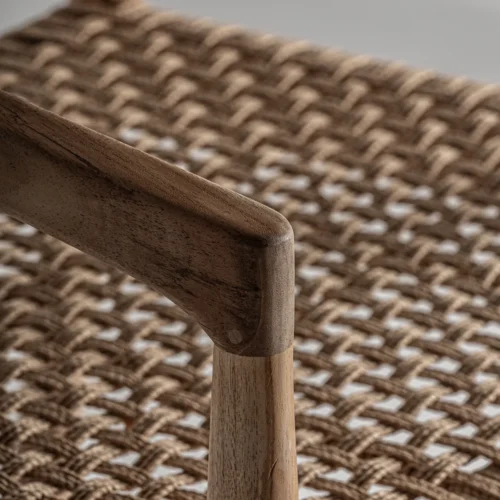 Tabouret Caen teck et fibre naturelle 101 cm Vical Home — vue 5