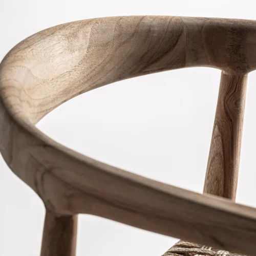 Tabouret Caen teck et fibre naturelle 101 cm Vical Home — vue 7