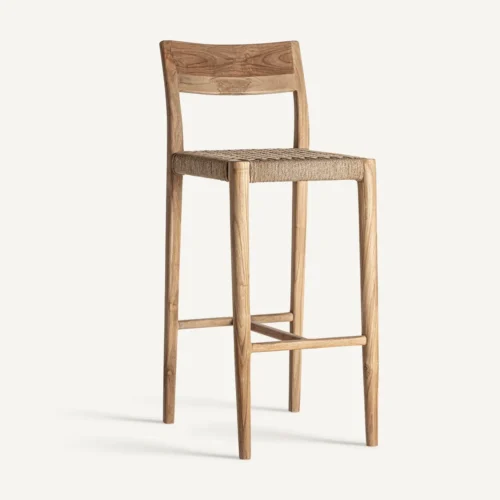 Tabouret Caen teck et fibre naturelle 108 cm Vical Home