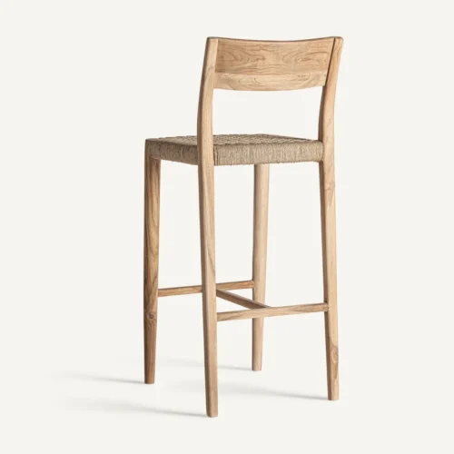 Tabouret Caen teck et fibre naturelle 108 cm Vical Home — vue 4