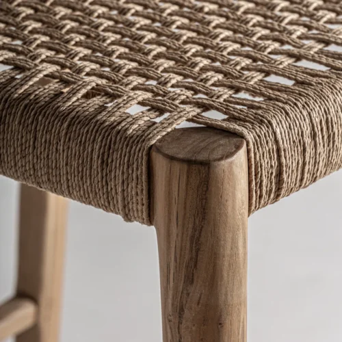 Tabouret Caen teck et fibre naturelle 108 cm Vical Home — vue 5