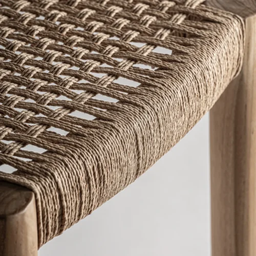 Tabouret Caen teck et fibre naturelle 108 cm Vical Home — vue 6