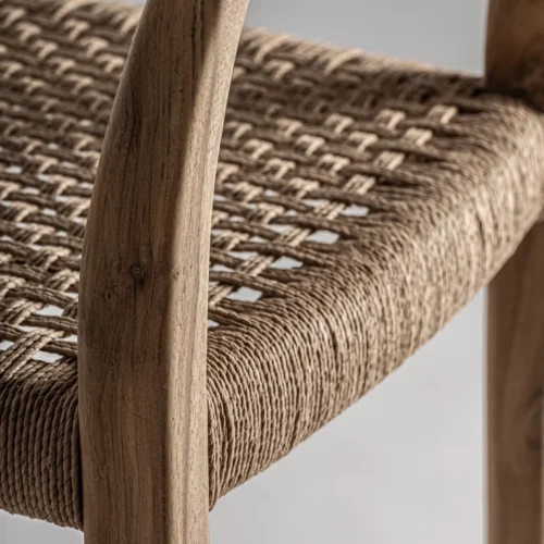 Tabouret Caen teck et fibre naturelle 108 cm Vical Home — vue 8