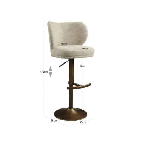 Tabouret de bar pivotant Amely natural softweave Richmond Interiors — vue 8