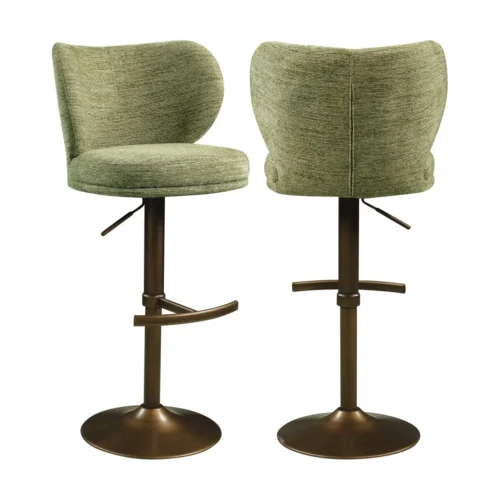 Tabouret de bar pivotant Amely pistache softweave Richmond Interiors — vue 2