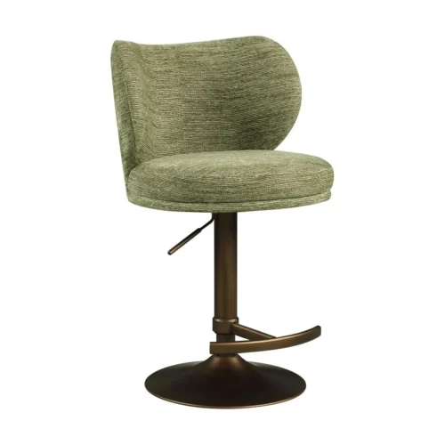 Tabouret de bar pivotant Amely pistache softweave Richmond Interiors — vue 3