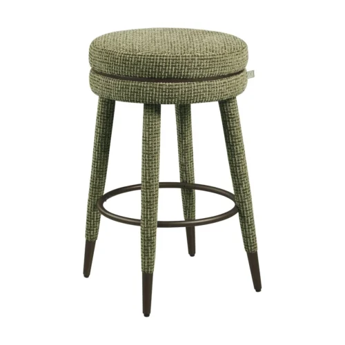 Tabouret de comptoir pivotant Tenashar green blockweave Richmond Interiors — vue 2