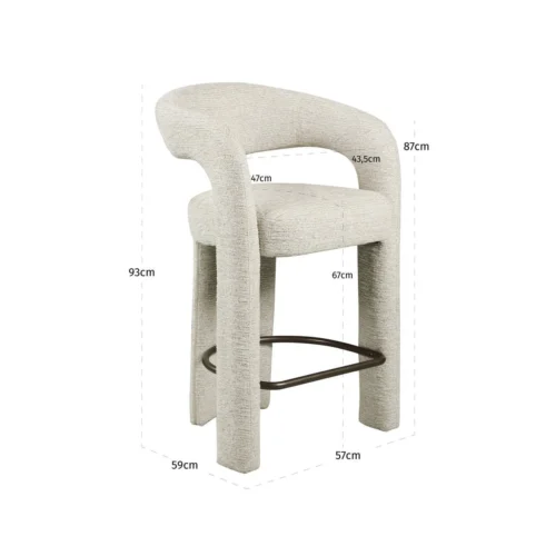 Tabouret de comptoir Soho natural linear Richmond Interiors — vue 8
