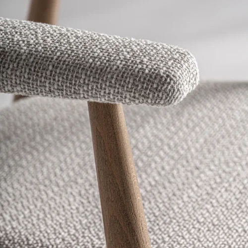 Tabouret Dilbeek hêtre clair et gris Vical Home — vue 5