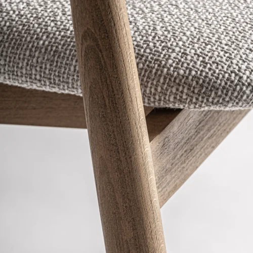 Tabouret Dilbeek hêtre clair et gris Vical Home — vue 6