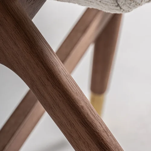 Tabouret Douze hévéa et tissu beige Vical Home — vue 7